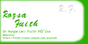 rozsa fuith business card
